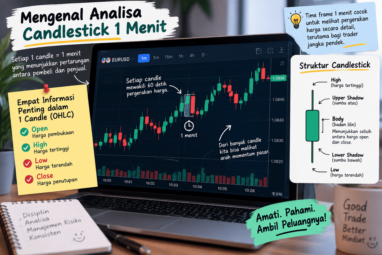 analisa candlestick 1 menit